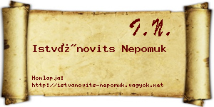 Istvánovits Nepomuk névjegykártya